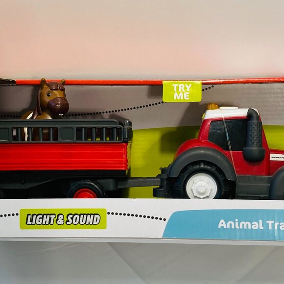 NEW Massey Ferguson Animal Tractor Trailer Horse Sound & Light Dickie/Simba/ABC - Picture 5 of 6